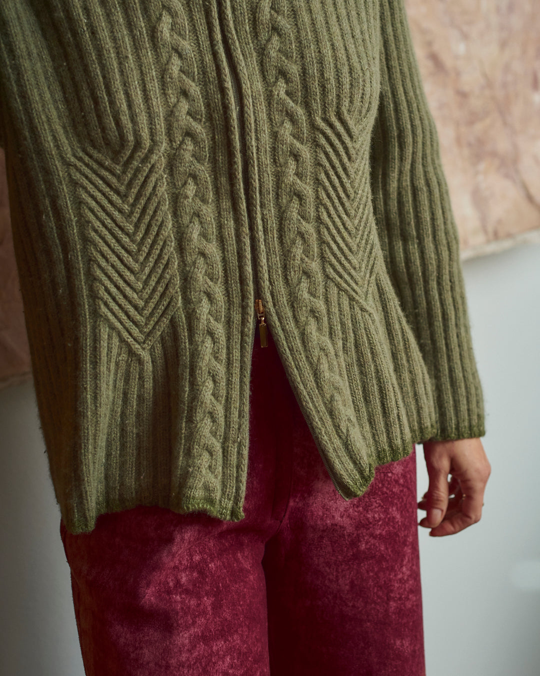 Cardigan in lana e angora