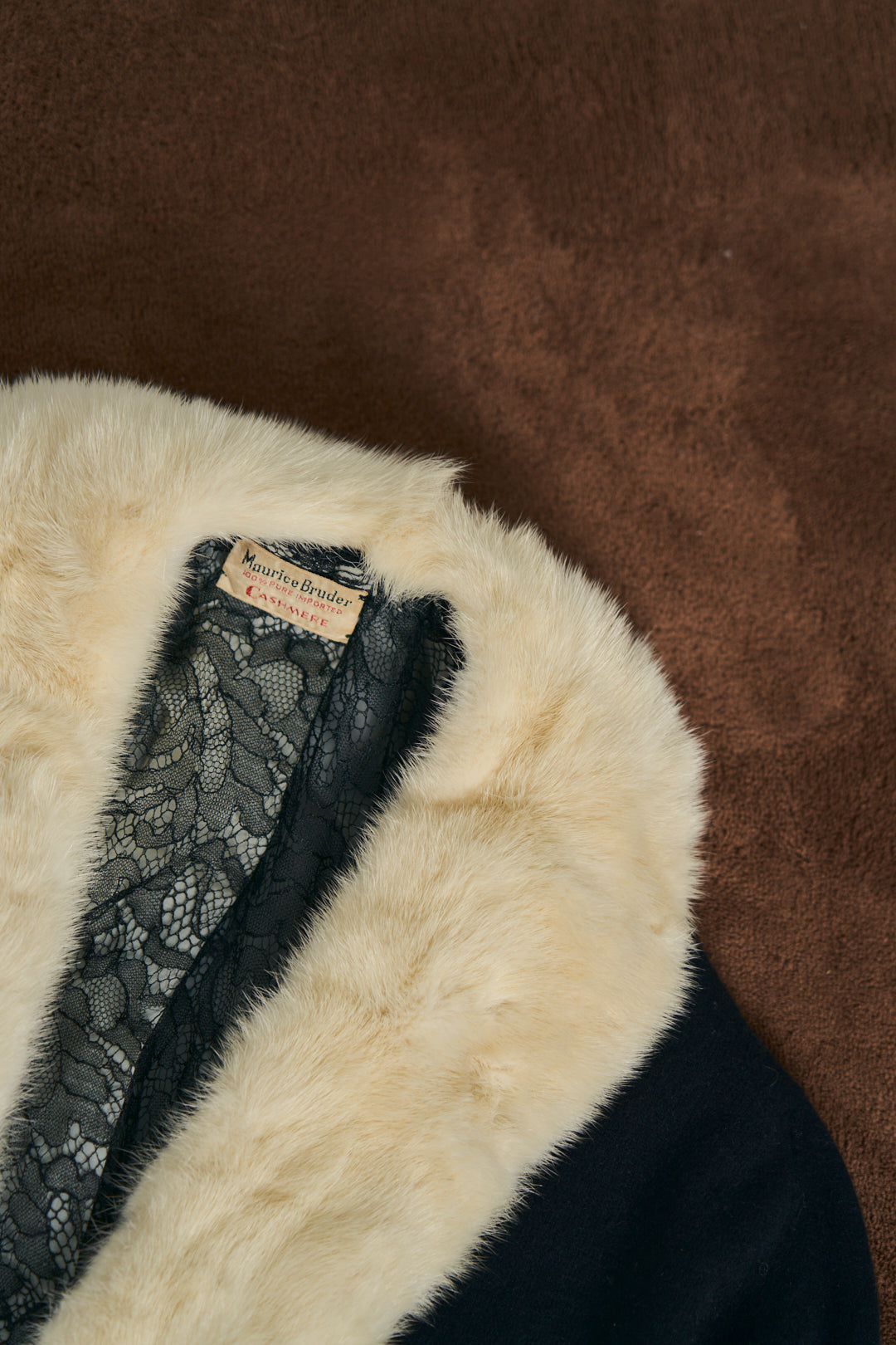 Cardigan americano anni 50 in cashmere con visone