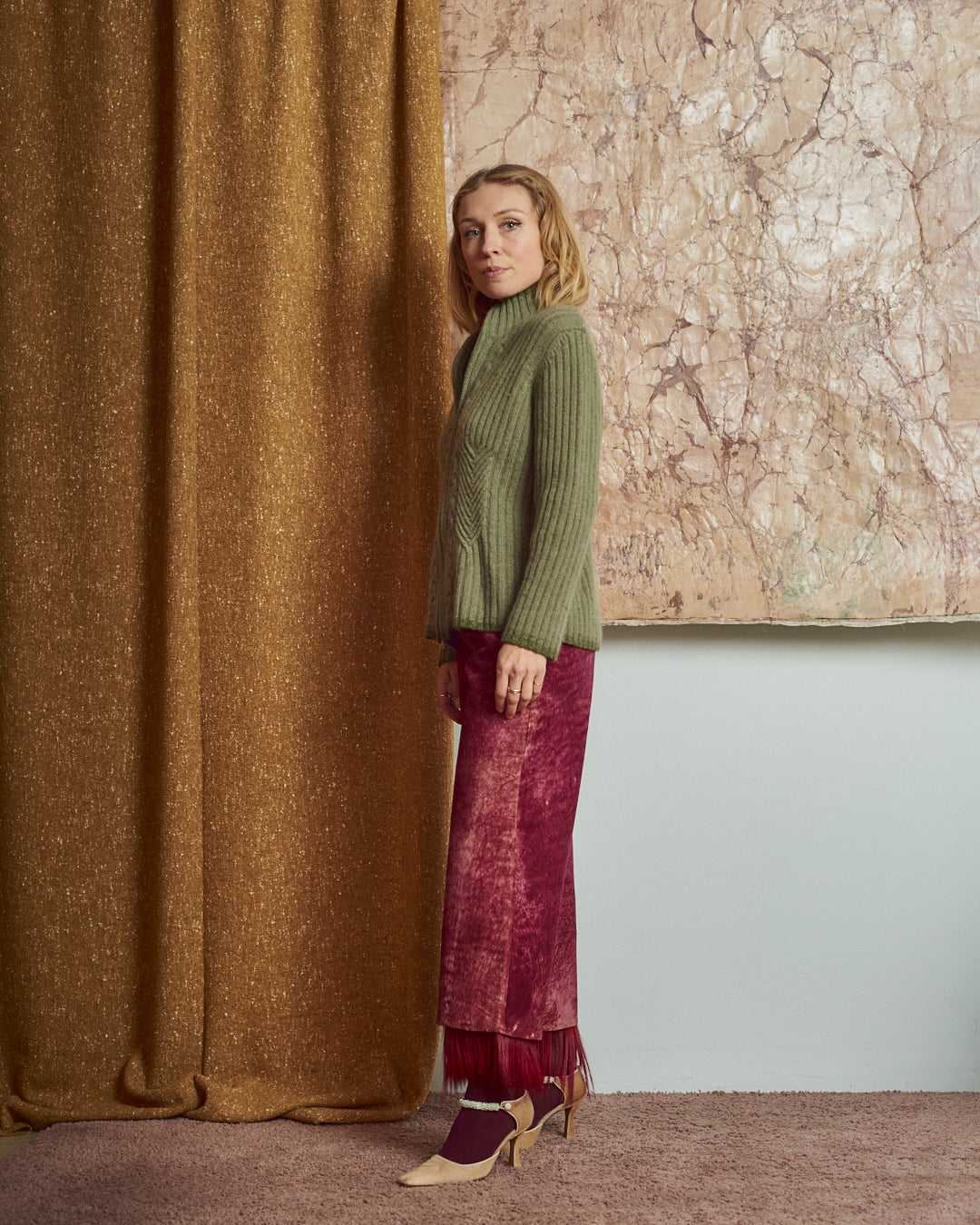 Cardigan in lana e angora