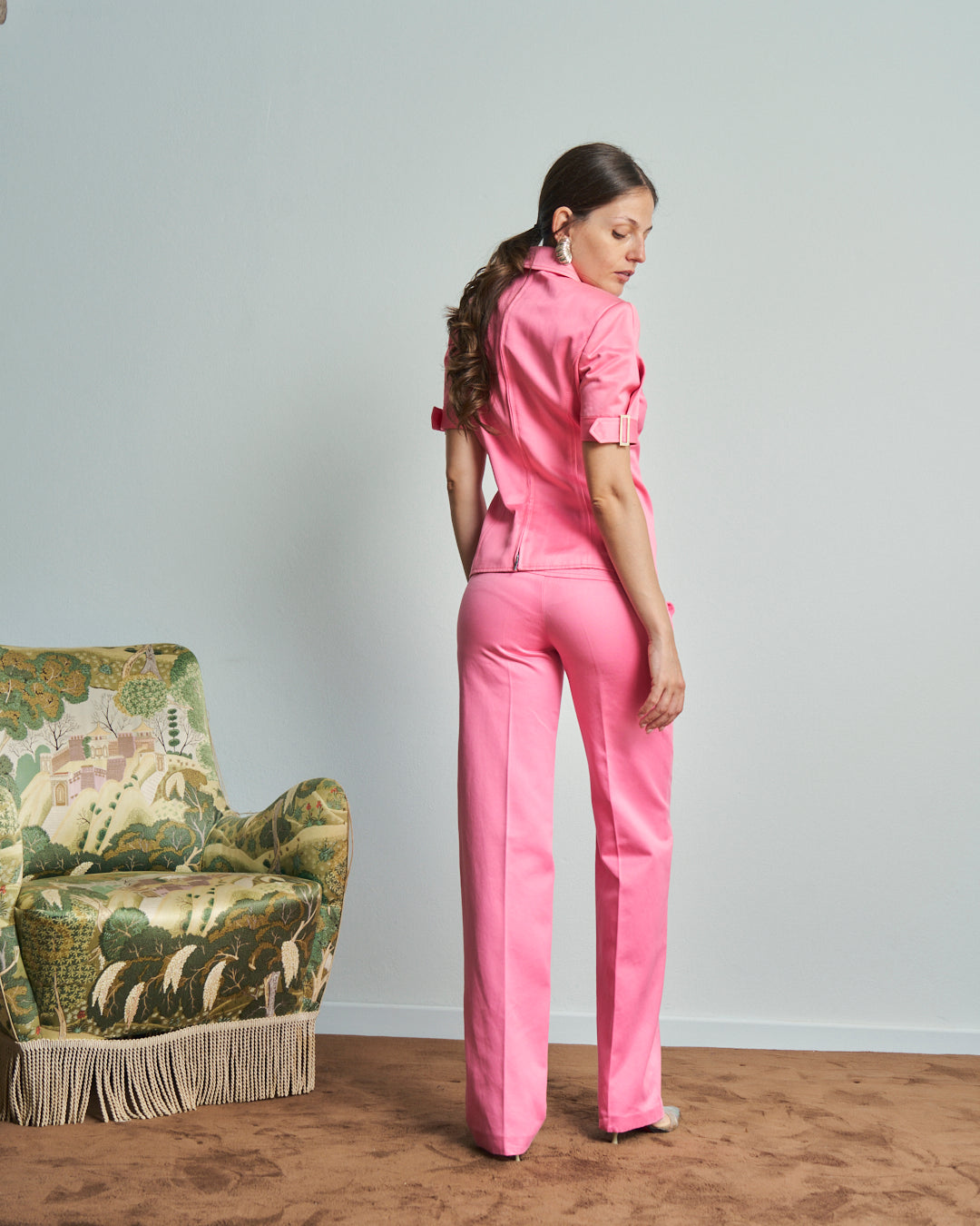 Completo in cotone rosa fluo firmato Antonio Berardi