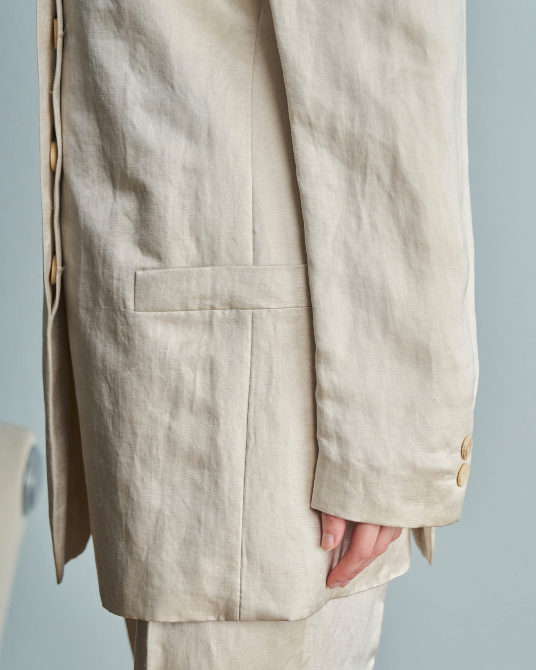 Completo anni 90 in lino e seta firmato trend Les Copains