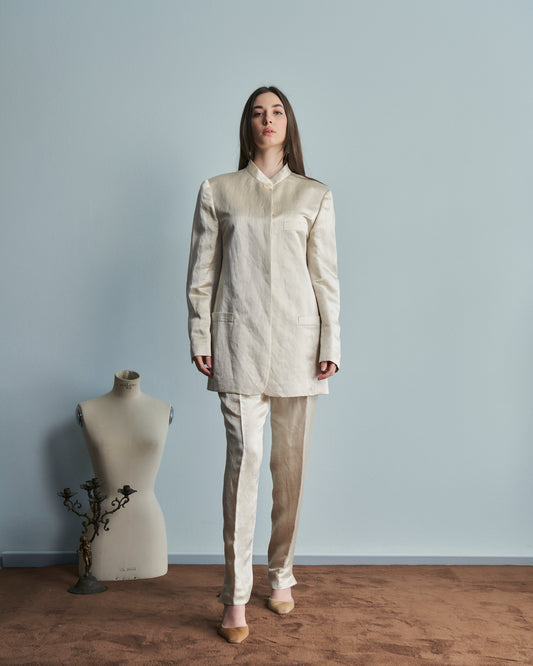 Completo anni 90 in lino e seta firmato trend Les Copains