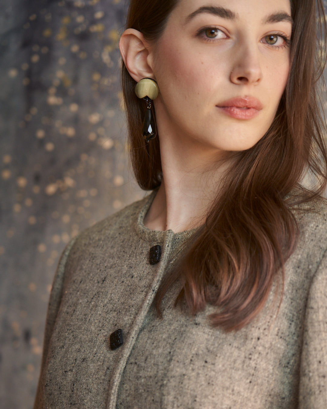 Completo in lana con gonna a portafogli