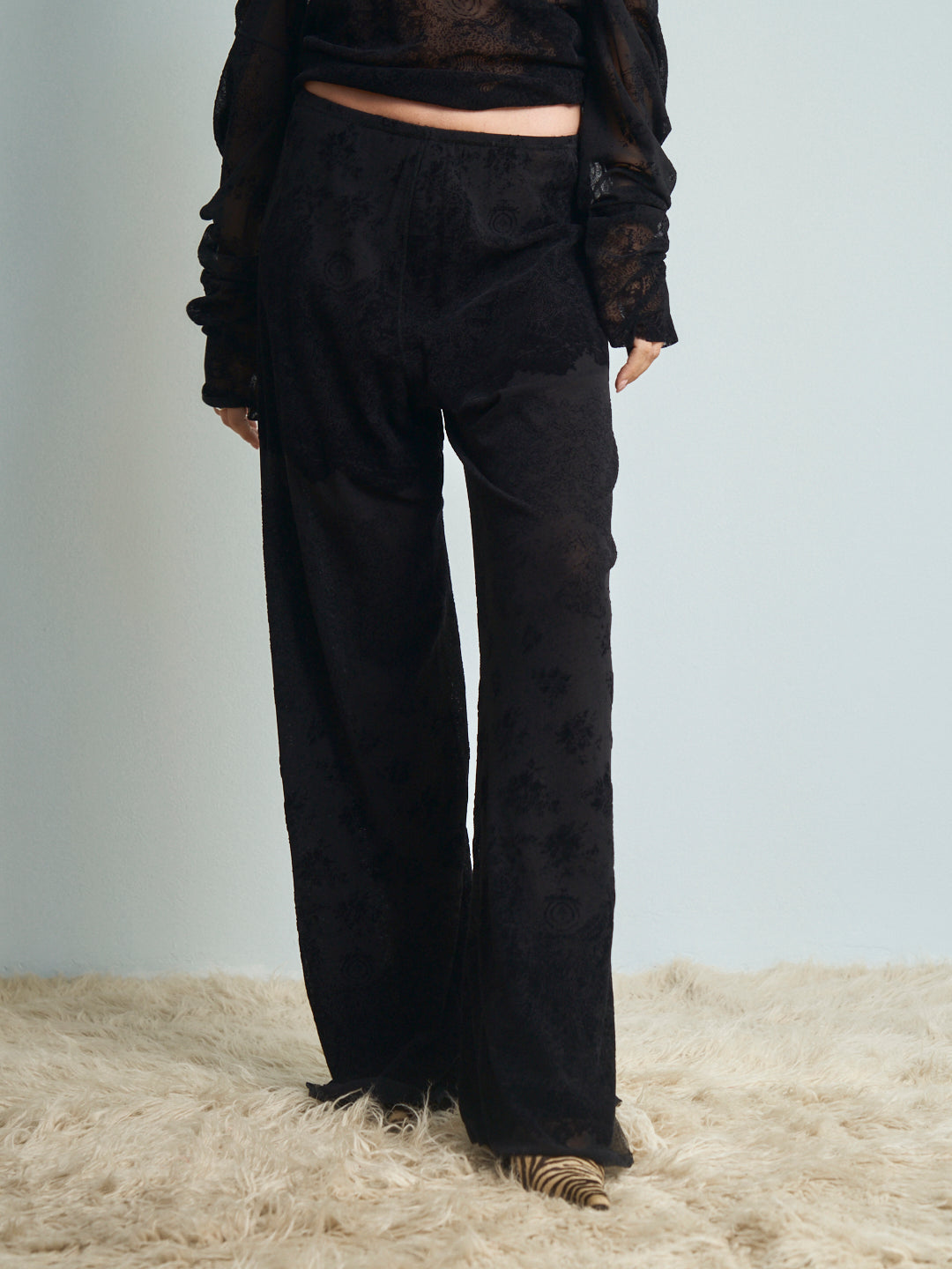 Completo Jean Paul Gaultier mesh pantalone e t-shirt