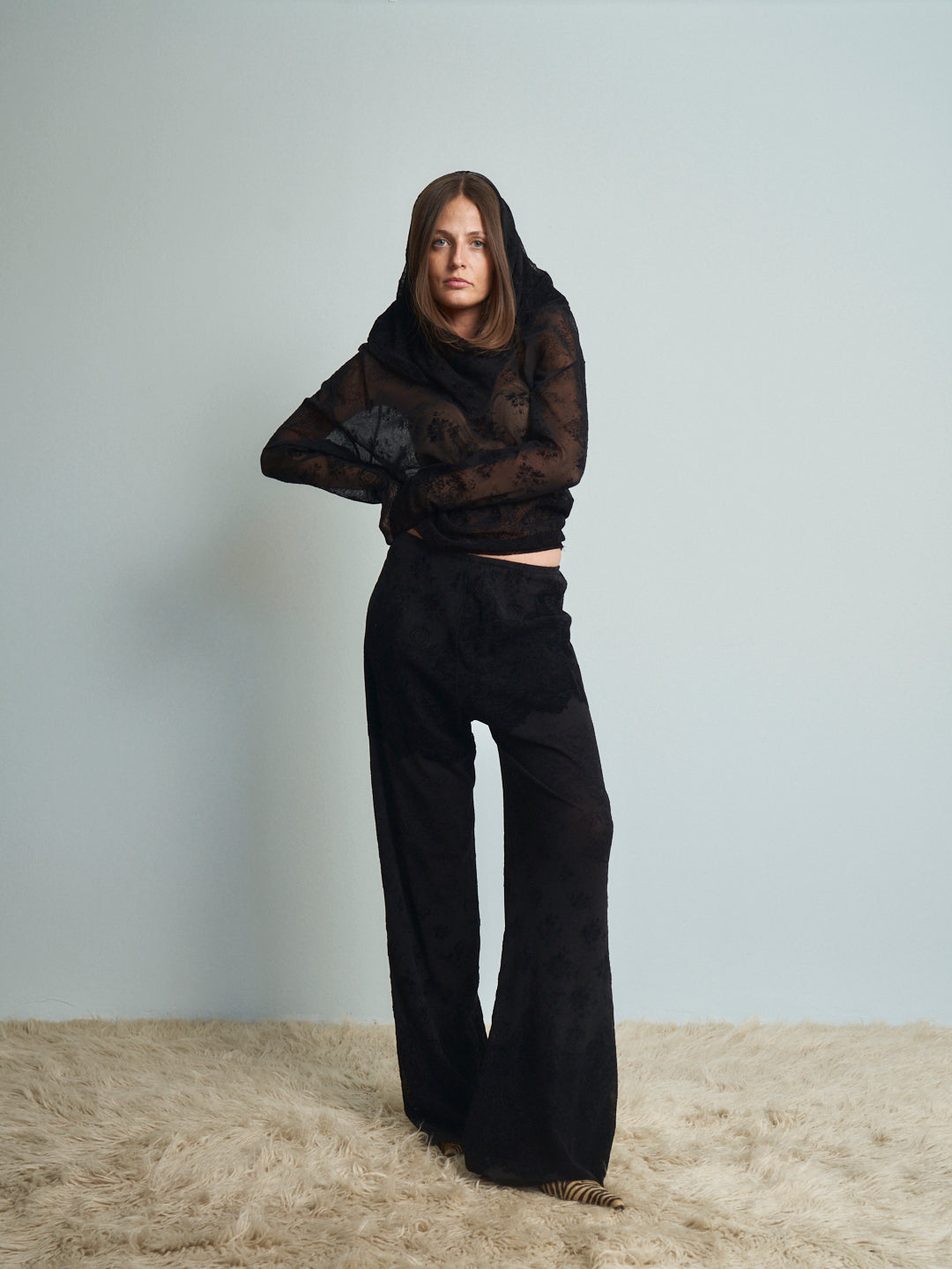Completo Jean Paul Gaultier mesh pantalone e t-shirt