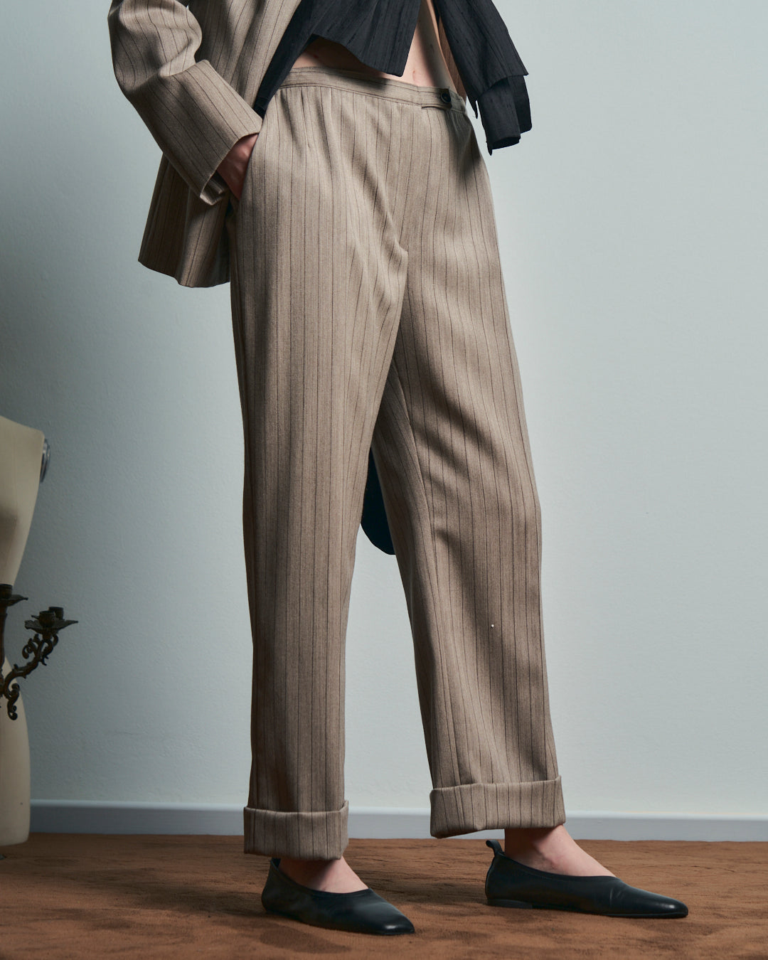 Completo In lana Tessuto Valentino sartoriale gessato anni 80