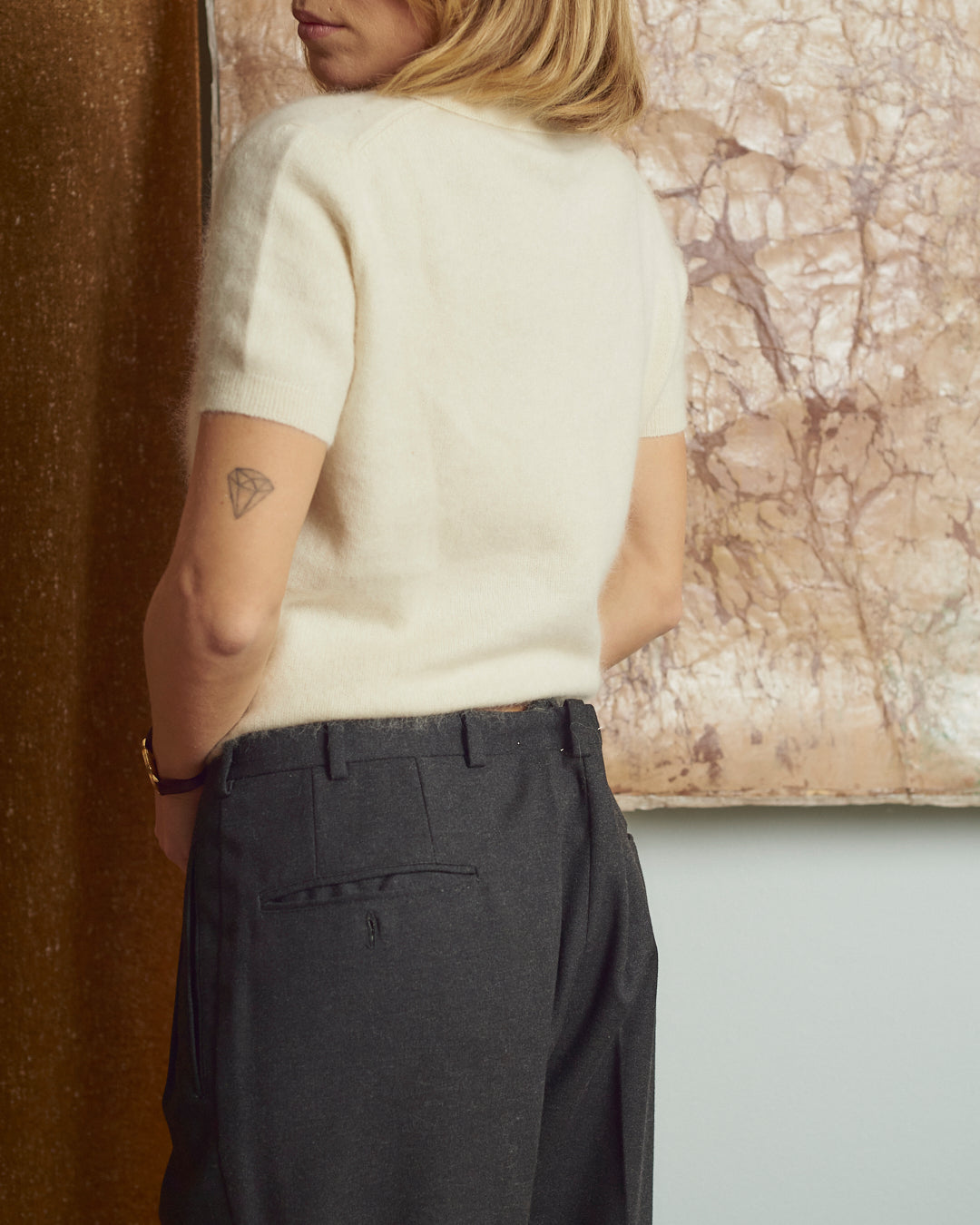 Completo maschile grigio in lana vintage