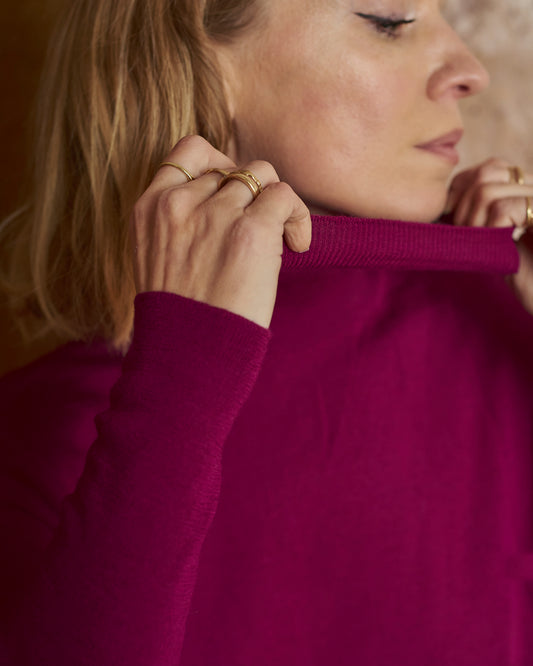 Dolcevita in lana prugna