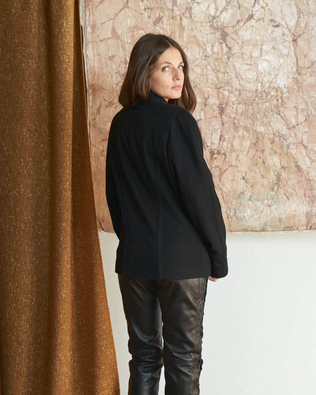 Giacca Gianni Versace anni 80 in lana cachemere e rever in seta