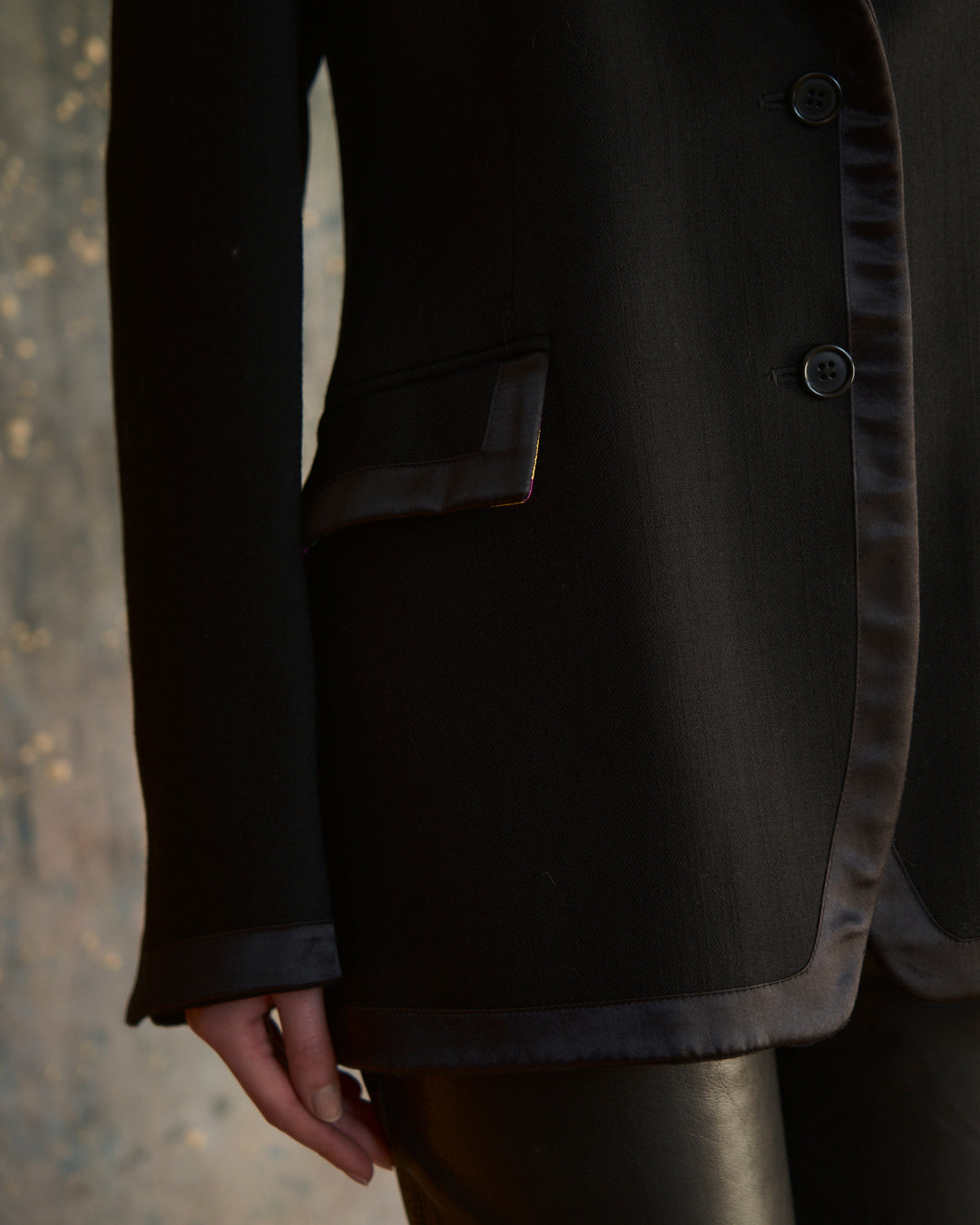 Blazer Paul Smith nero con profili in raso