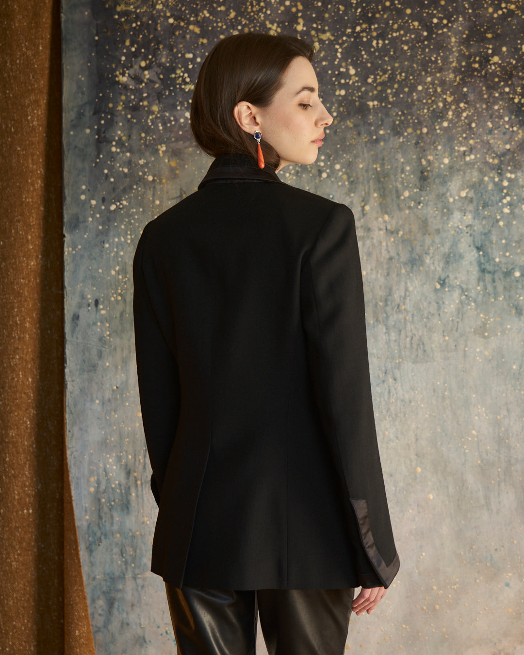 Blazer Paul Smith nero con profili in raso