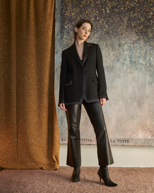 Blazer Paul Smith nero con profili in raso