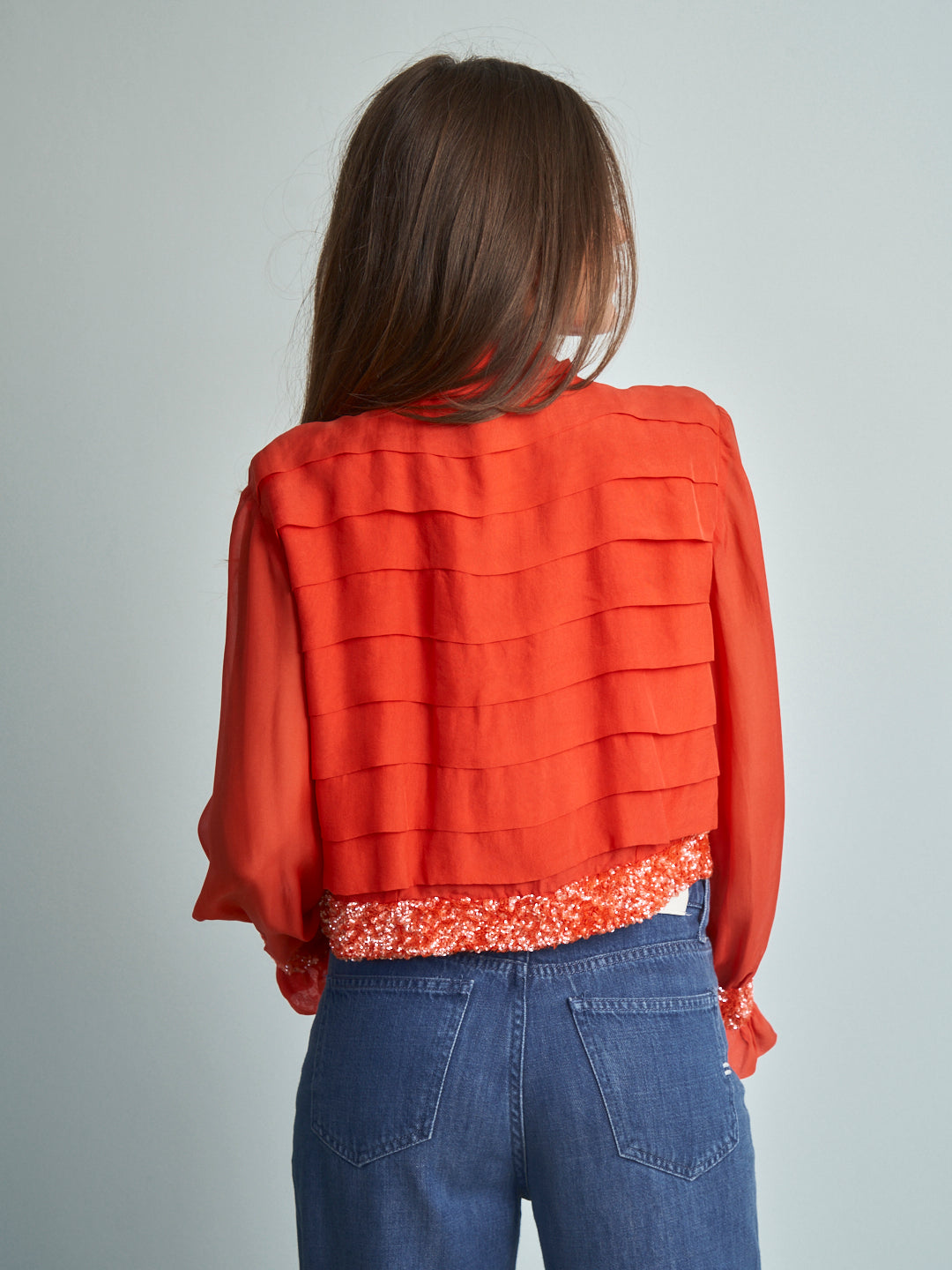 Giacca  o blusa anni 70 sartoriale realizzata a mano e macchina.