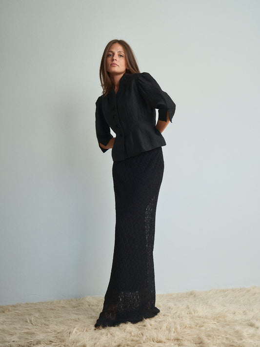 Gonna Dolce&Gabbana in jersey e tulle trama pizzo elasticizzata