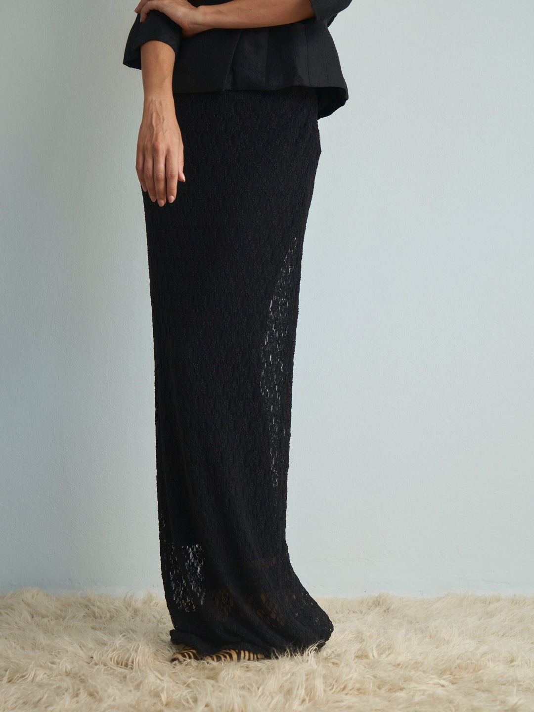 Gonna Dolce&Gabbana in jersey e tulle trama pizzo elasticizzata