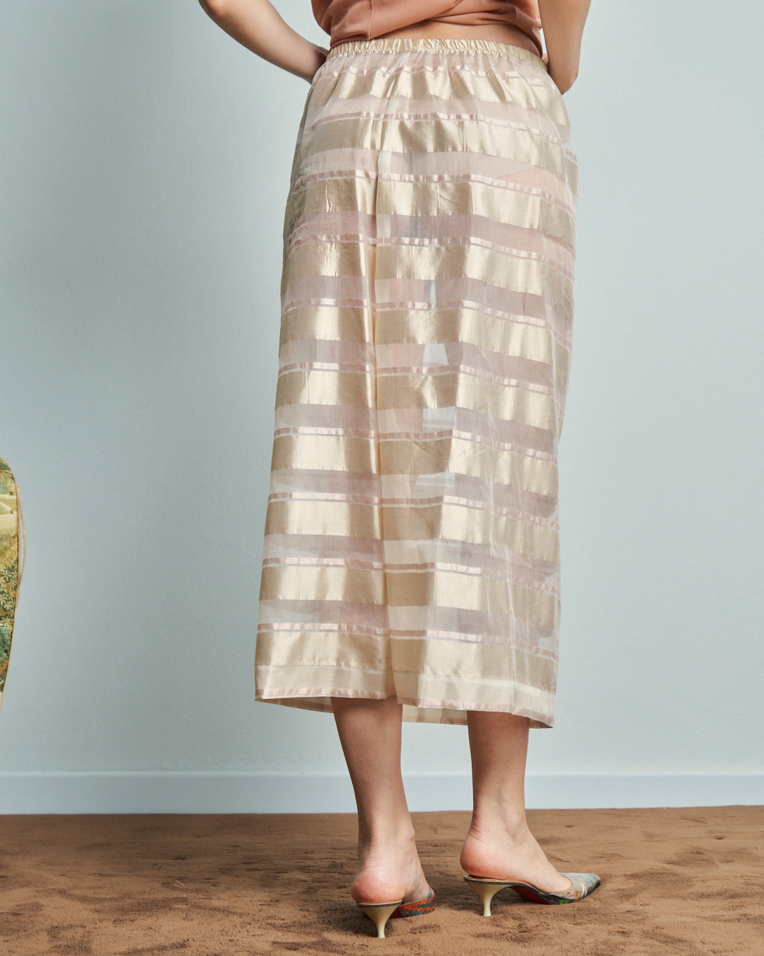 Gonna In seta a righe effetto sheer by Montanaro Vintage