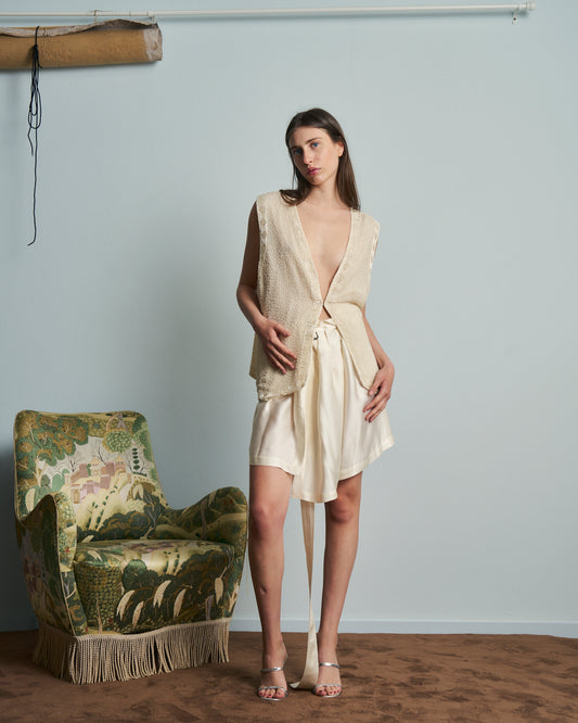 Gonna Ann Demeulemeester bianca in pura seta