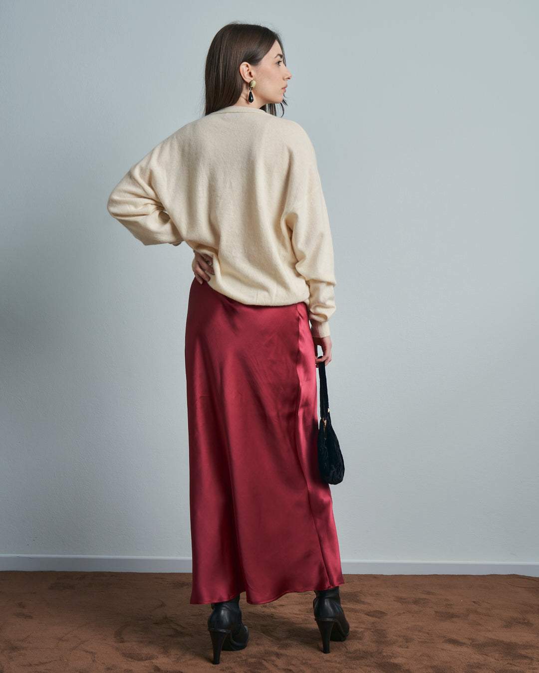 Gonna sartoriale realizzata da Montanaro Vintage in pura seta