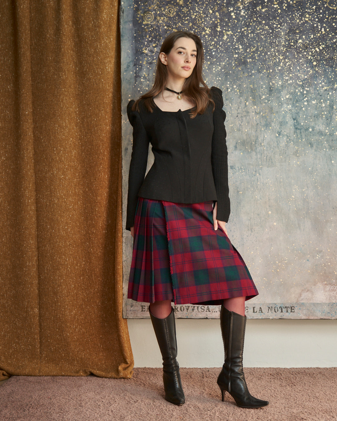 Kilt scozzese bordeaux