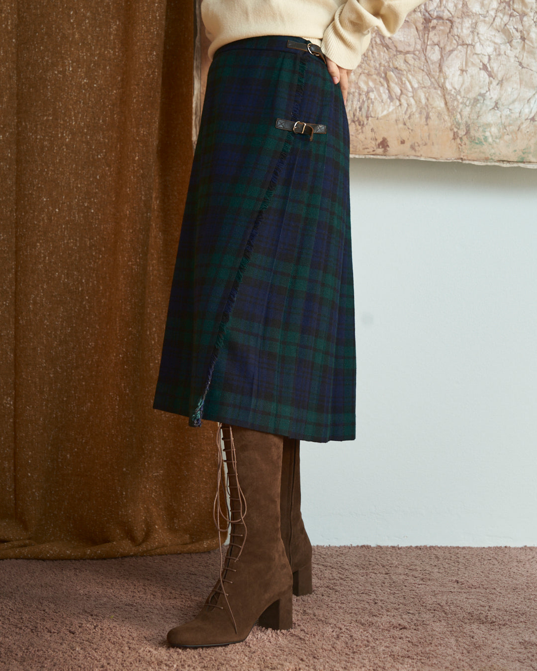 Gonna Kilt scozzese tartan blu e verde
