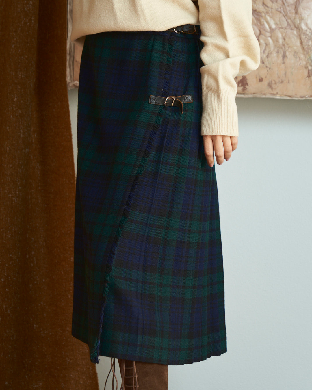 Gonna Kilt scozzese tartan blu e verde