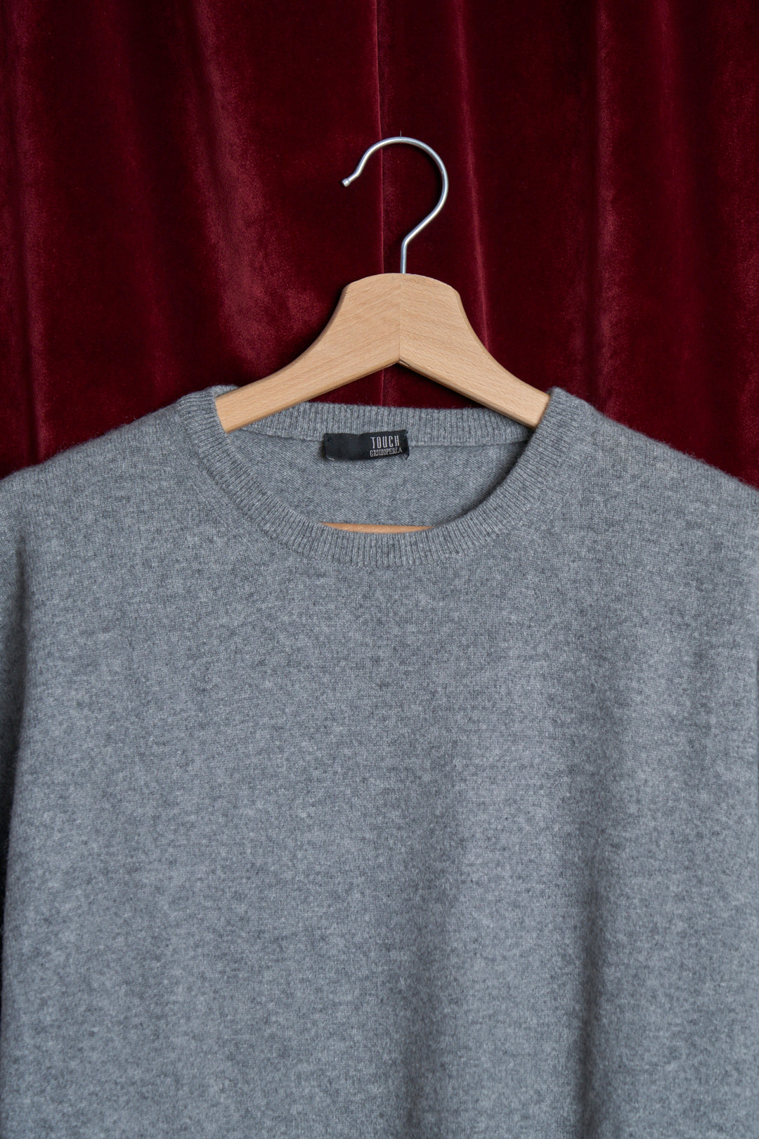 Maglione in puro cachemere grigio melange Grigioperla