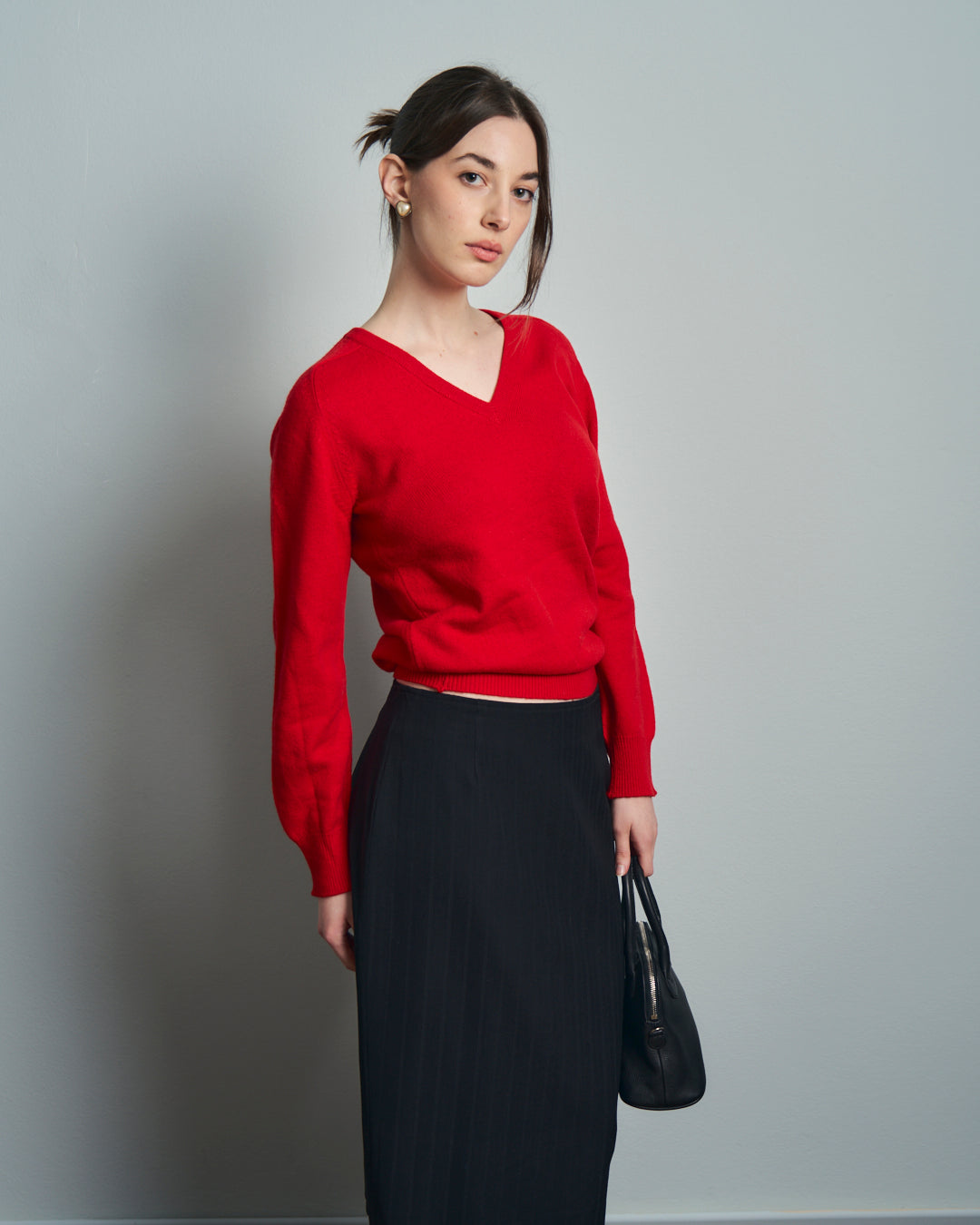 Maglia rossa in puro cashmere made in Scotland