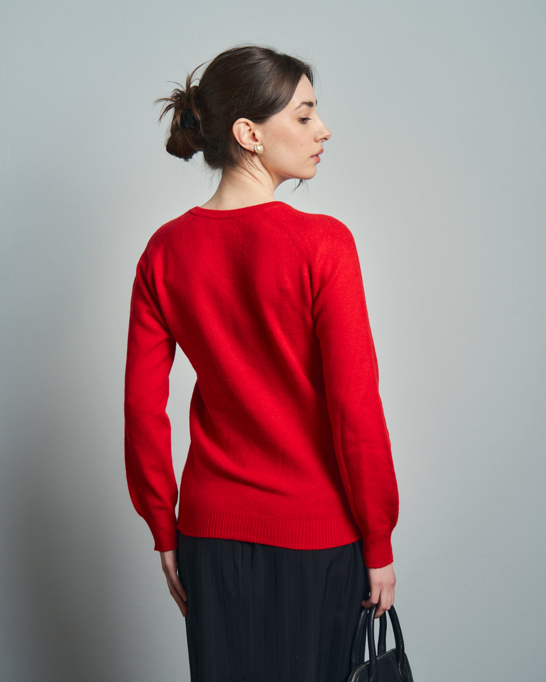 Maglia rossa in puro cashmere made in Scotland
