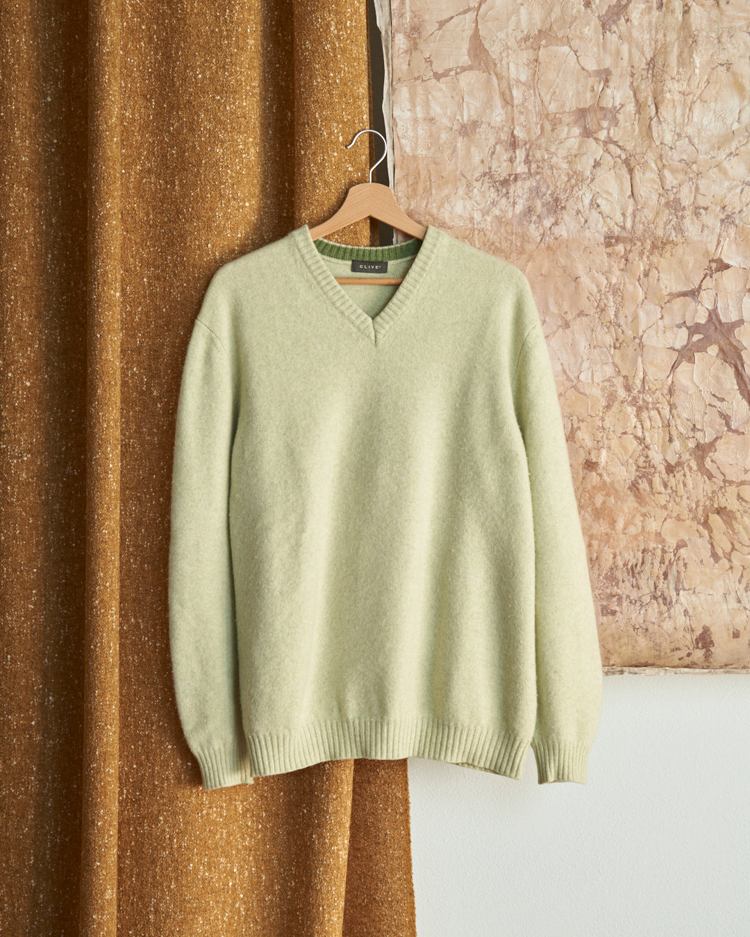 Maglia in lana e cachemire color menta, unisex