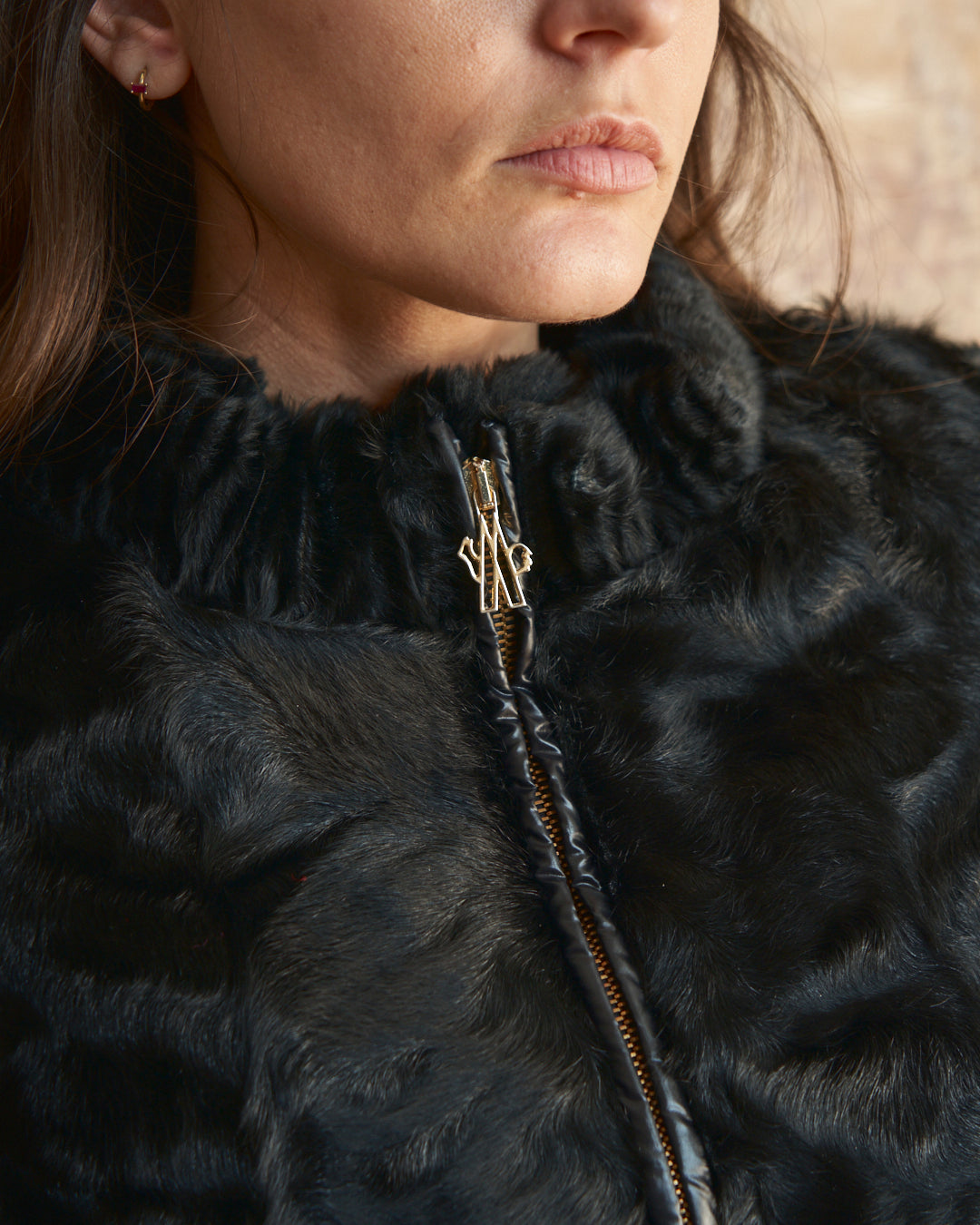 Moncler imbottito linea premiere New York con esterni in pelliccia