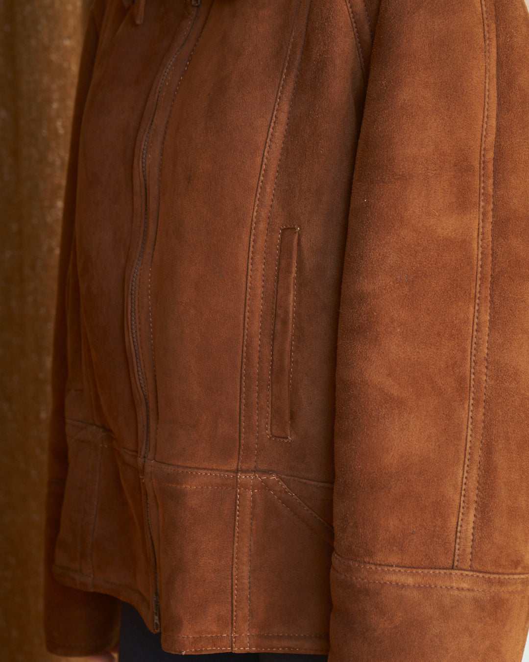 Montone marrone bruciato corto