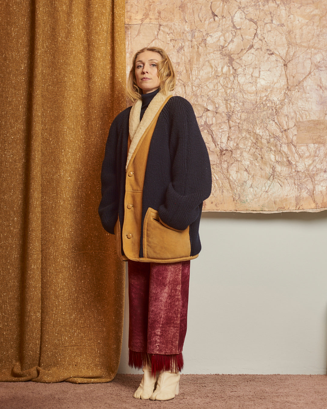 Montone con lana uomo anni 80