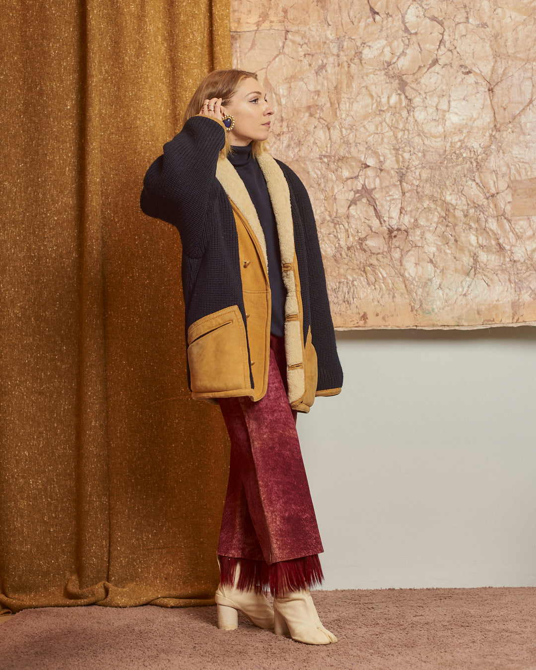 Montone con lana uomo anni 80