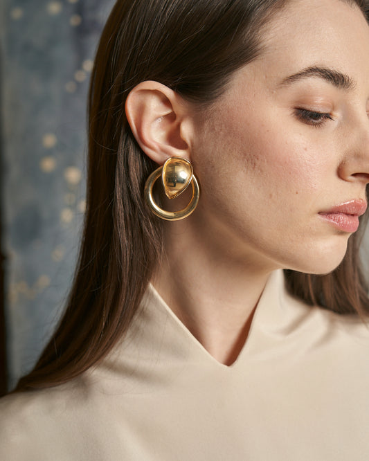 Orecchini dorati clip anni 80