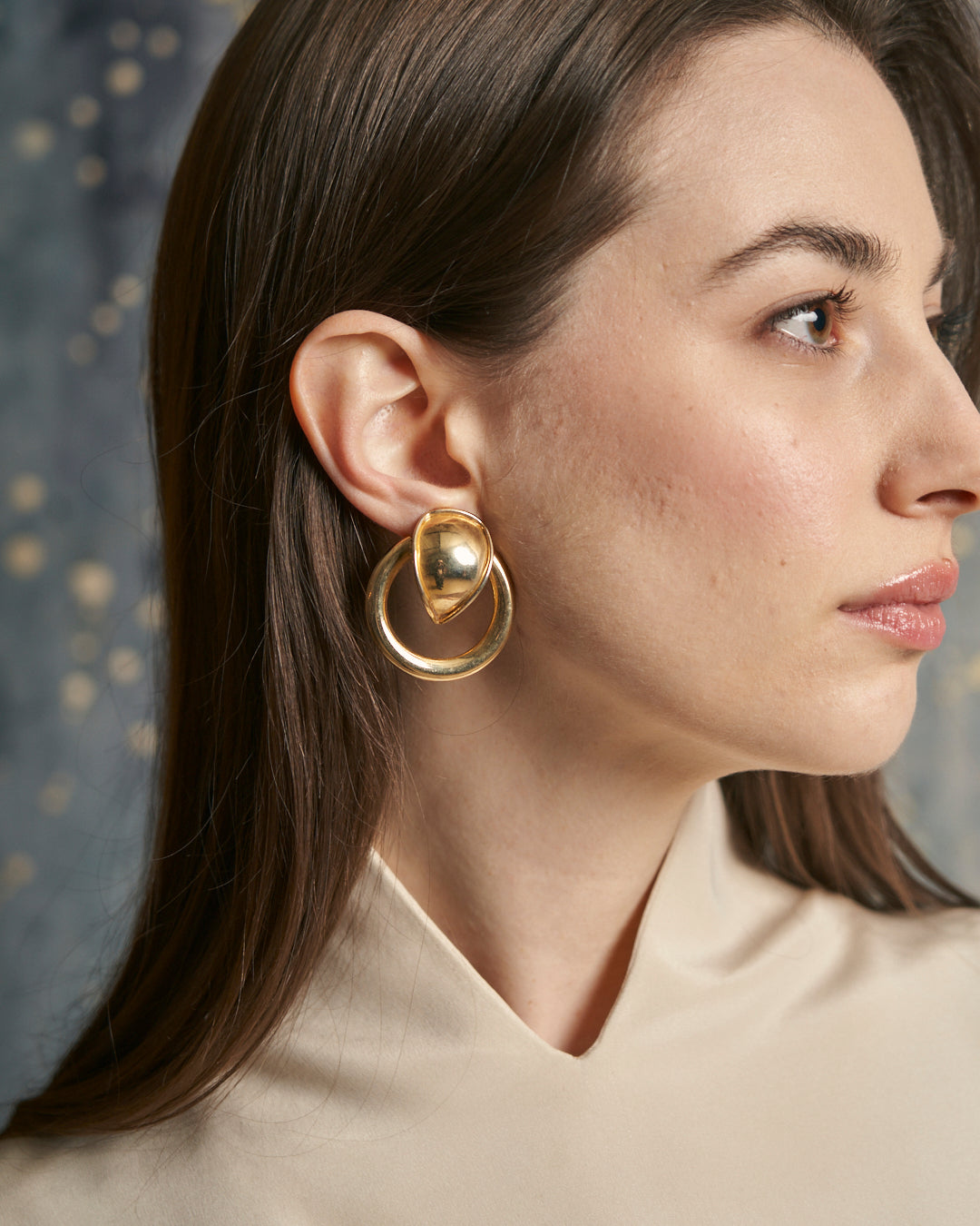 Orecchini dorati clip anni 80