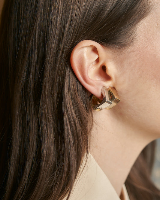 Orecchini a clip magnetico bicolor dorati e argentati