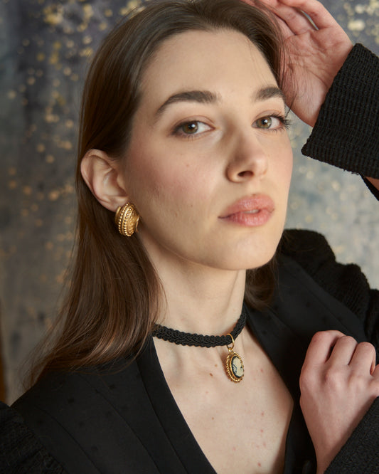 Orecchini ottone disegno bizantino