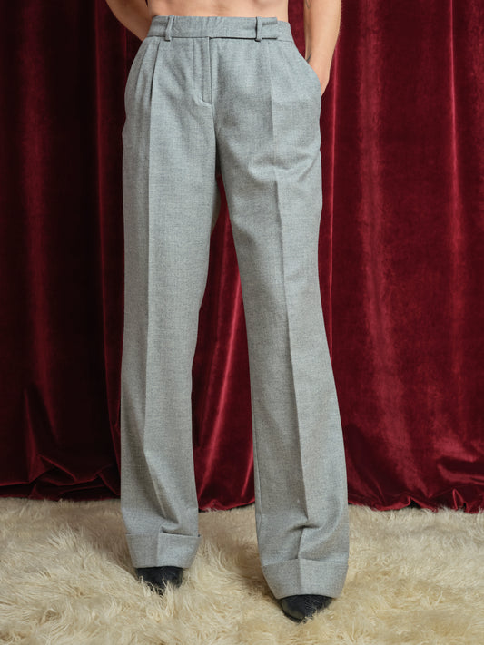 Pantaloni Antonio Berardi in lana con risvolto al fondo