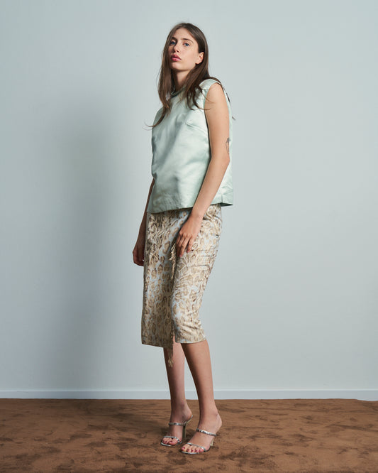 Pantalone capri Antonio Berardi ss99 con pannello davanti e baschina