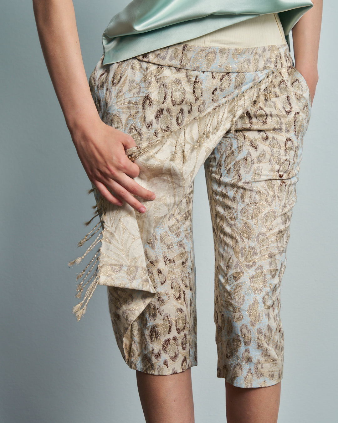 Pantalone capri Antonio Berardi ss99 con pannello davanti e baschina