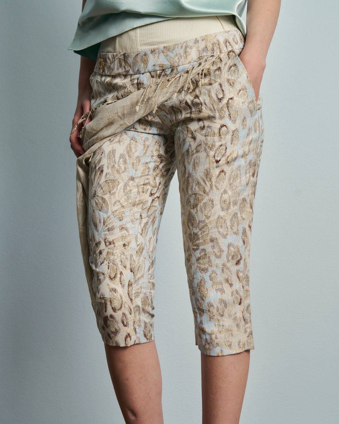 Pantalone capri Antonio Berardi ss99 con pannello davanti e baschina