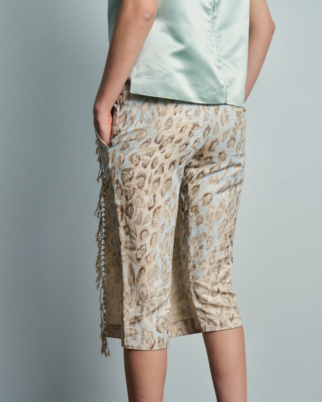 Pantalone capri Antonio Berardi ss99 con pannello davanti e baschina