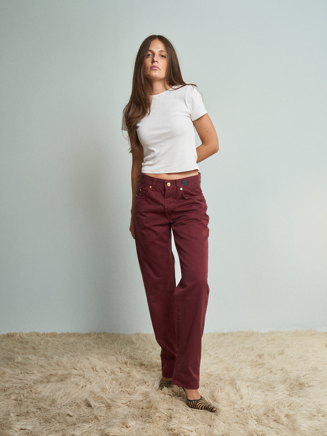 Pantaloni Versace uomo nuovi con cartellino vintage bordeaux