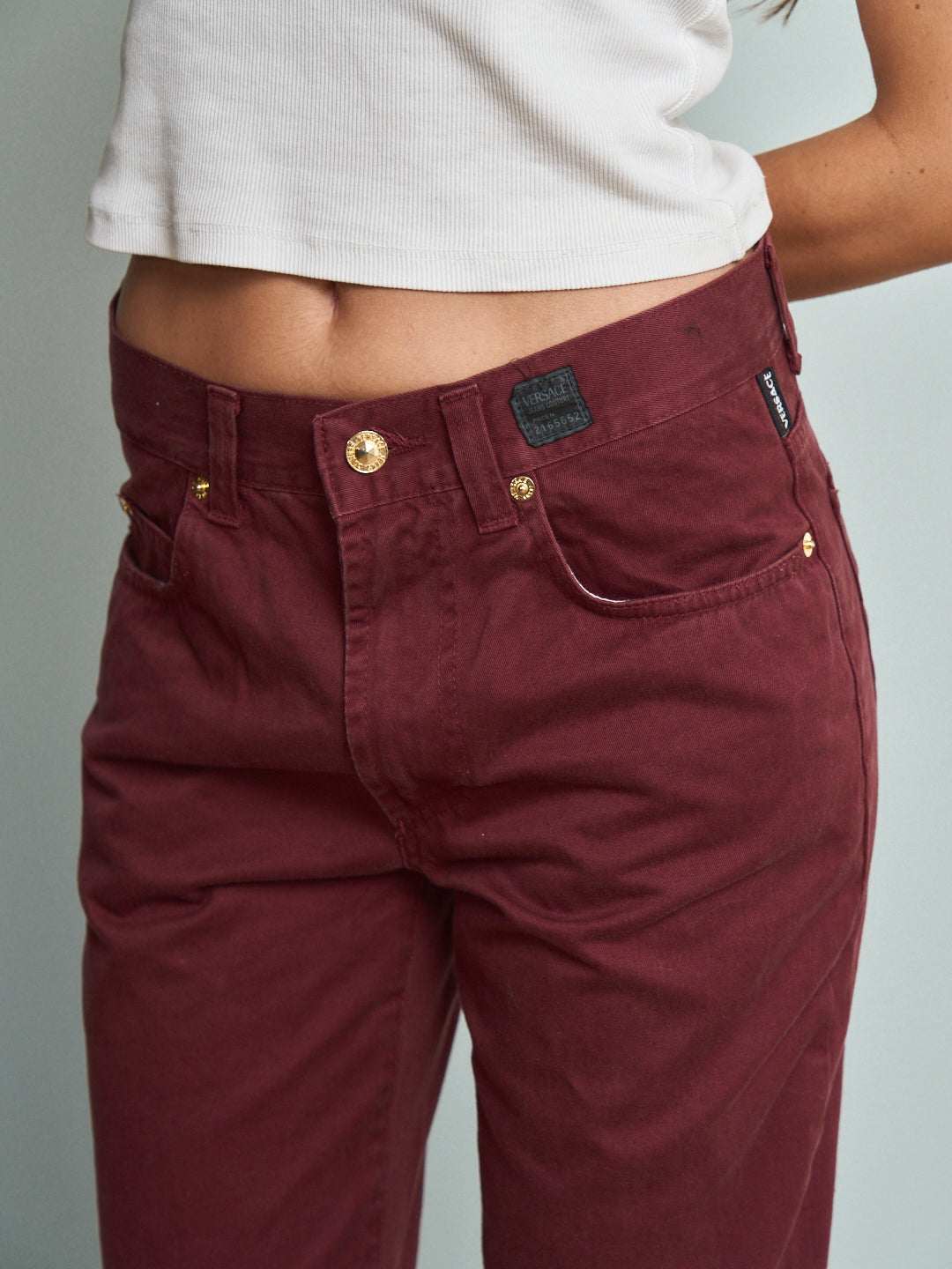 Pantaloni Versace uomo nuovi con cartellino vintage bordeaux