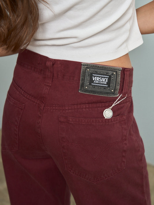 Pantaloni Versace uomo nuovi con cartellino vintage bordeaux