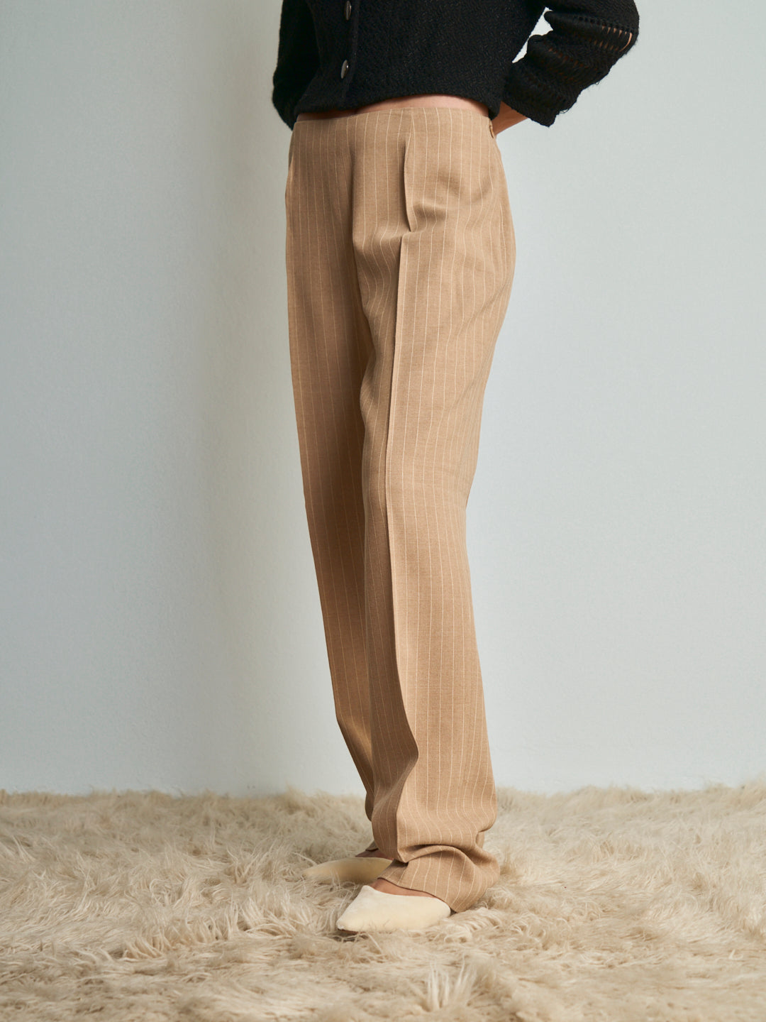 Pantaloni Gianfranco Ferre gessati beige