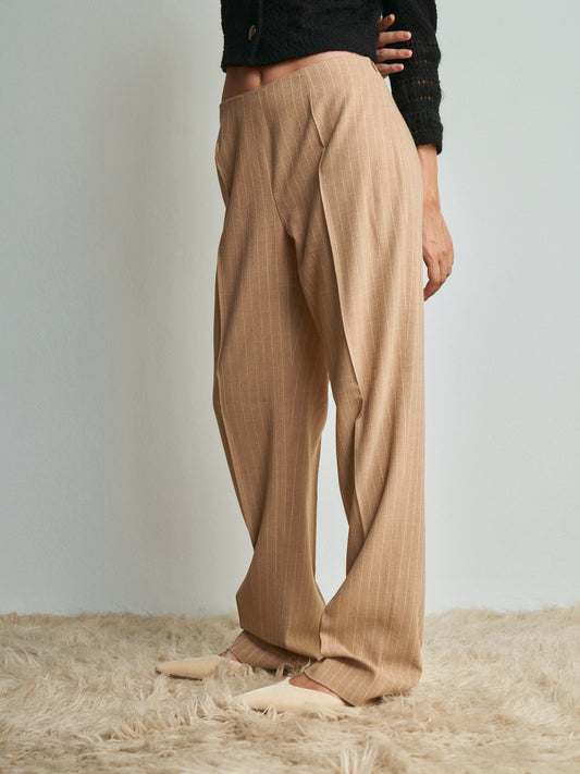 Pantaloni Gianfranco Ferre gessati beige