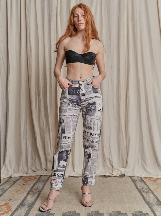 Pantaloni Moschino Jeans Gazzetta anni 80