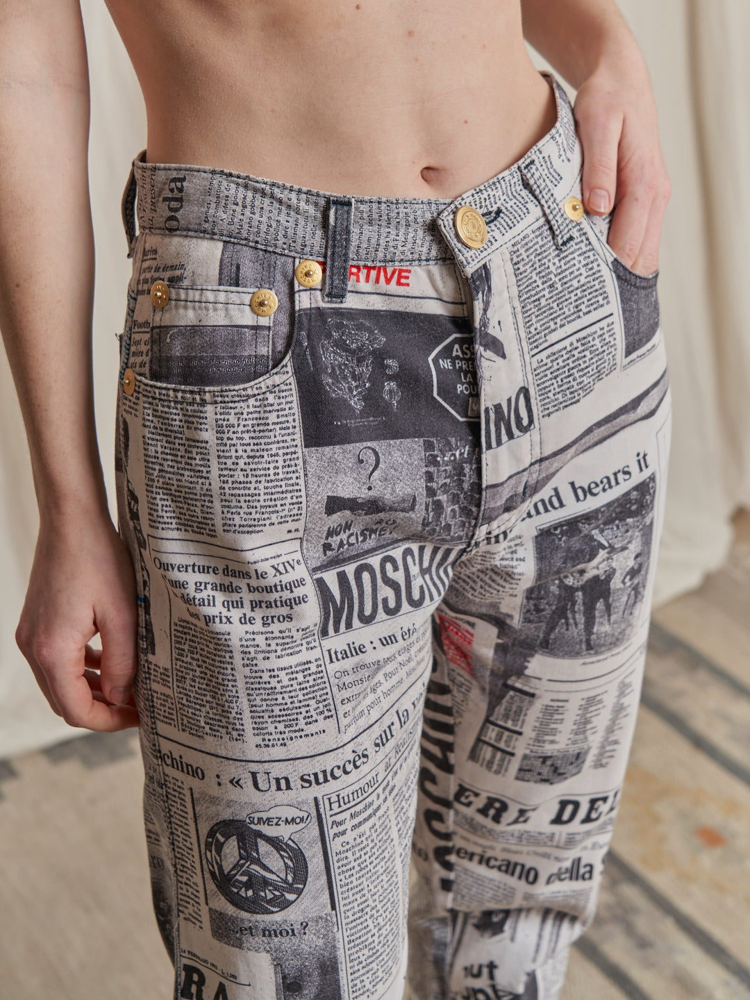 Pantaloni Moschino Jeans Gazzetta anni 80