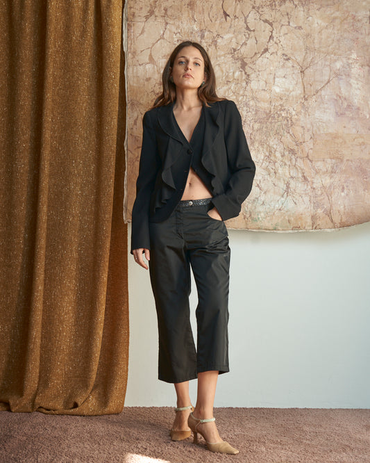 Pantalone Prada Vintage in nylon e pelle di pitone